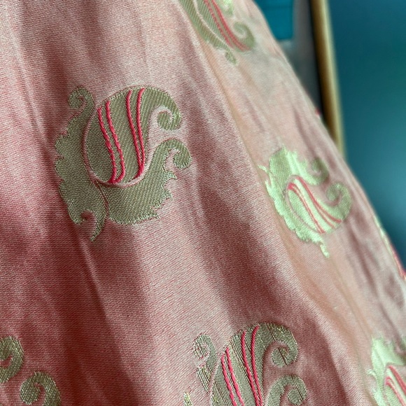 Boho Hippie Peach and Gold Indian Bolywood Women's A-Line Skirt M/L - Picture 14 of 16